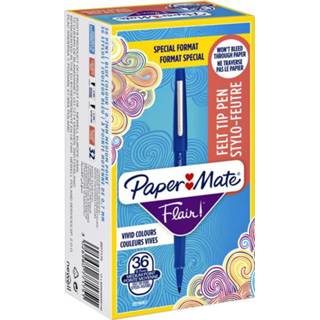 👉 Fineliner blauw active Paper Mate Flair 0.7mm valuepacká 36 stuks 3026980771751