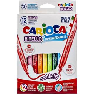 👉 Viltstift active Viltstiften Carioca Birello dubbelpunters setà 12 kleuren 8003511414573