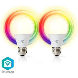 👉 Wit active Nedis WIFILC21WTE27 Wi-fi Smart Led-lampen Full-colour En Warm-wit E27 2-pack 5412810324248