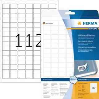 👉 Wit active Etiket HERMA 4211 25.4x16.9mm verwijderbaar 2800stuks 4008705042116