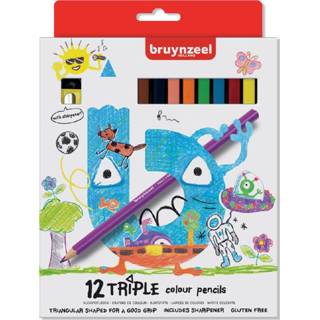 👉 Kleurpotlood active kinderen Kleurpotloden Bruynzeel Kids Triple blisterà 12 stuks assorti 8712079421038