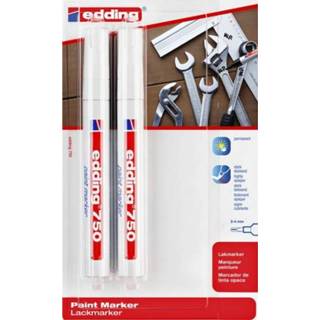 👉 Viltstift wit active edding 750 lakmarker rond 2-4mm blisterà 2 stuks 4004764866731