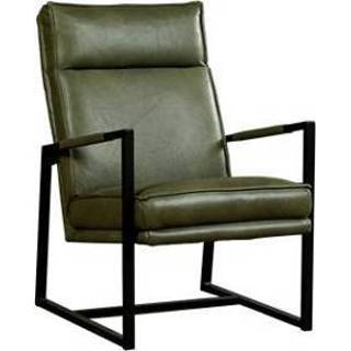 👉 Leren fauteuil groen groene leer square 124 groen, leer, stoel 8719128963006