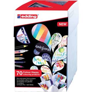👉 Active Brushpen edding 69+1 Colour Happy 70-delig assorti 4057305000255