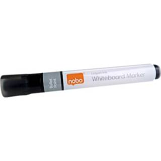 👉 Viltstift zwart active Nobo whiteboard Liquid ink drymarker rond 3mm 5028252612821