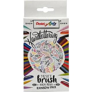👉 Etui active Brushpen Pentel Sign SES15C Rainbow 24 kleuren 8711807189677