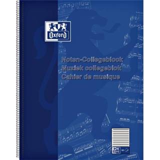 Collegeblok blauw active Oxford muziek A4+ 4-gaats 50vel 4006144962019