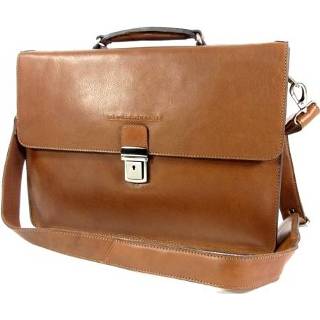 👉 Laptoptas leer soft class. cognac OXFORD class leren 8719241086835