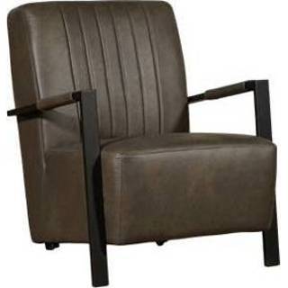 👉 Leren fauteuil grijs grijze leer honest 105 grijs, leer, stoel 8720874436812