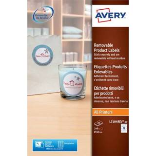 👉 Etiket wit active Avery L7104REV-20 60mm afneembaar 240stuks 4004182051788