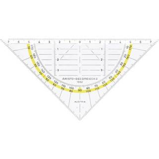 Geodriehoek transparant gele active Aristo 1552 160mm met rand 4006856891409