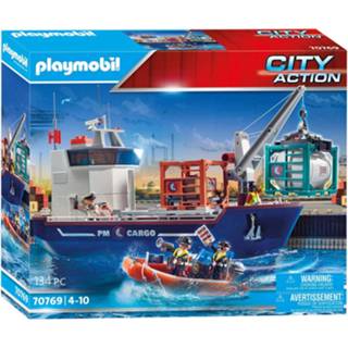 👉 Groot active Playmobil 70769 Containerschip met Douaneboot 4008789707697