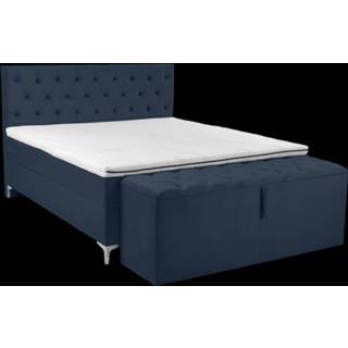 👉 Boxspring MavitaSleep Caption met hocker Donkerblauw 160 x 200 cm