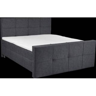 👉 Boxspring antraciet MavitaSleep Ara met voetbord 180 x 200 cm