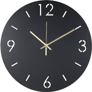 👉 Klok zwart staal TIME Ø 40 Black 8712077107293