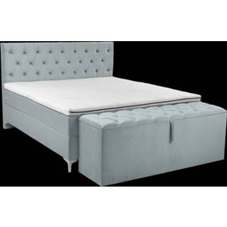 👉 Boxspring MavitaSleep Caption met hocker Lichtblauw 180 x 200 cm