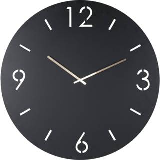 👉 Klok zwart staal TIME Ø 80 Black 8712077107316