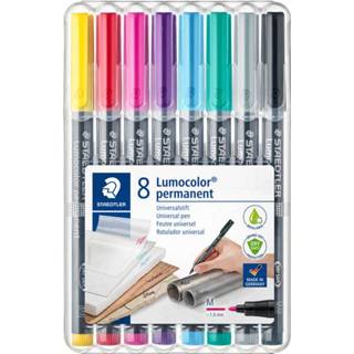 👉 Viltstift active Staedtler Lumocolor 317 permanent M setà 8 kleuren 4007817085349