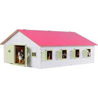 👉 Paardenstal roze active kinderen Kids Globe met 7 Boxen, 1:24 8713219344941