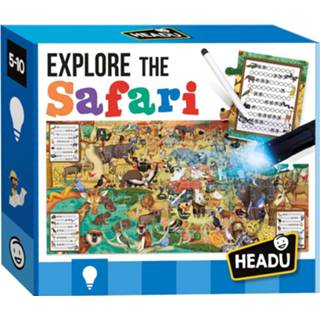 👉 Puzzelspel active Headu Puzzel Spel Ontdekken Safari met Zaklamp, 70st. (EN) 8059591421420