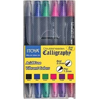 👉 Active Kalligrafiepen Itoya CL10 1.5én 3.0mm penpunt set à 6 basis kleuren