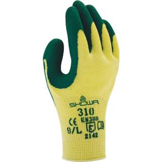 👉 Handschoenen groen geel s active Handschoen Showa 310 grip latex groen/geel 4901792012416