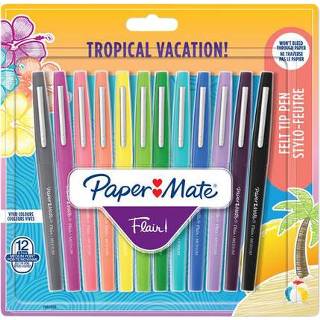 👉 Fineliner active Paper Mate Flair Tropical 0.7mm blisterà 12 kleuren 3501179510293