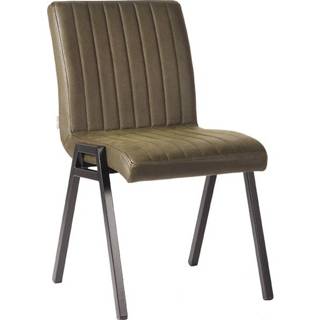 👉 Eetkamerstoel donkergroen active LABEL51 Matz - Army green Microfiber 8719323323650