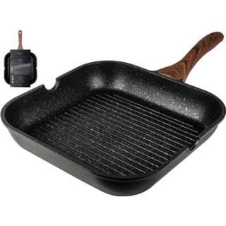 👉 Granito zwart bruin active Gusta Fuerte Stone Grillpan 28 cm Zwart/Bruin 8712628433888