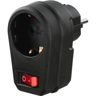 👉 Stopcontact zwart active Hama Stopcontactadapter Geaard Schakelaar 4047443482068