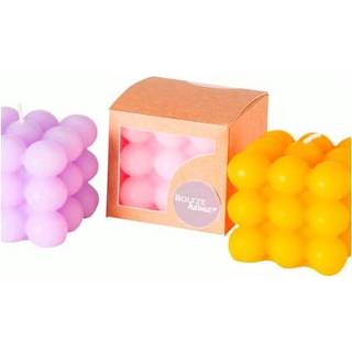 👉 Kaars multicolor One Size roze paars Set van 3 kaarsen Boltze 4066076228102