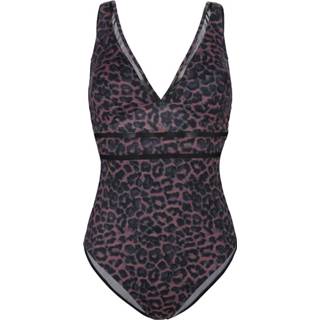 👉 Badpak bruin kunstvezels animalprint vrouwen met leuk animaldessin Olympia 4064435738620