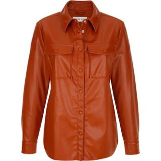 👉 Imitatieleren blouse met borstzakken Laura Kent Cognac