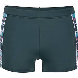 👉 Zwembroek blauw kunstvezels effen mannen met contrastkleurige inzetten Wavebreaker 4064435716680