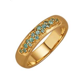 👉 Damesring blauw legering geel vrouwen met Paraiba toermalijnen Diemer 4055709345132