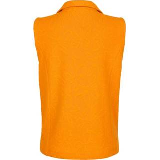 👉 Bodywarmer oranje met gebloemd stikselpatroon MONA Perzik 4055709921923