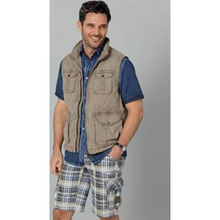 👉 Bodywarmer beige katoen effen in moderne used look BABISTA 4055709658751