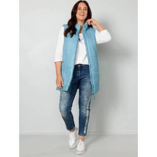 👉 Bodywarmer hemelsblauw kunstvezels effen najaar blauw met stiksels MIAMODA 4055709419253
