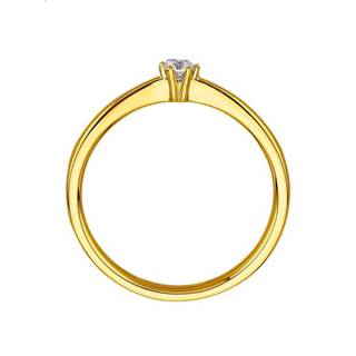 👉 Damesring goudkleur goud legering geel vrouwen met solitair 0,10 ct., 14 kt. 4055709631327