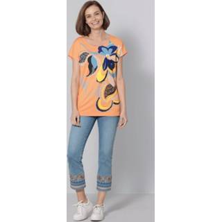 👉 Shirt motief oranje met bloemendessin Paola Perzik 4055711211555