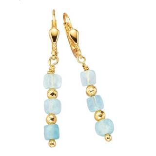 👉 Oorbel aquamarijn multicolor zilver echt blauw Oorbellen met en hematiet, van 4055711107339