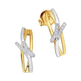 👉 Oorsteker diamanten zilver bicolor goudkleur Oorstekers met diamanten, van echt 4055711050437