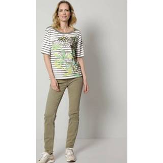 👉 Shirt ecru kaki groen beige met een trendy patronenmix Rabe Ecru/Kaki/Lichtgroen 4062128478082