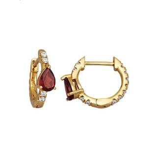 👉 Zirkonia goudkleur zilver rood Creolen met granaat en synth. zirkonia's, echt 4055709397360