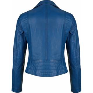 👉 Leren jas blauw leer effen van zacht lamsnappa AMY VERMONT