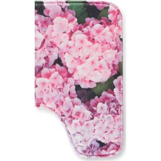👉 Toiletmat roze paars polyester gebloemd met uitsparing Hortensia Webschatz Roze/Paars