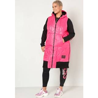 👉 Bodywarmer roze zwart kunstvezels effen najaar met gedessineerde patch Angel of Style Pink/Zwart 4055709556460