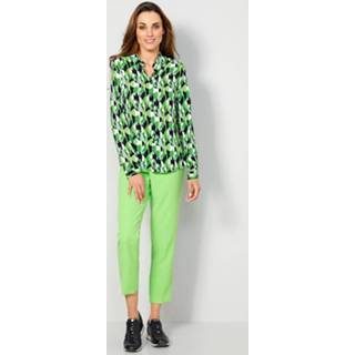 👉 Blous viscose groen zwart wit Blouse met grafisch patroon MONA Groen/Zwart/Wit 4055709762755