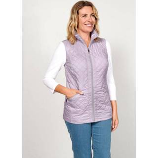 👉 Bodywarmer lila kunstvezels effen paars met trendy stiksels Paola 4055709742979