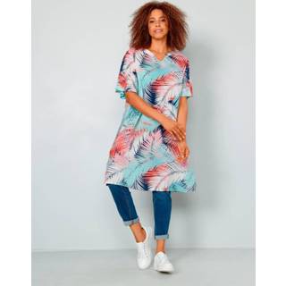 👉 Tuniek multicolor viscose allover rood met mooie print MIAMODA Koraal/Multicolor 4055709788816